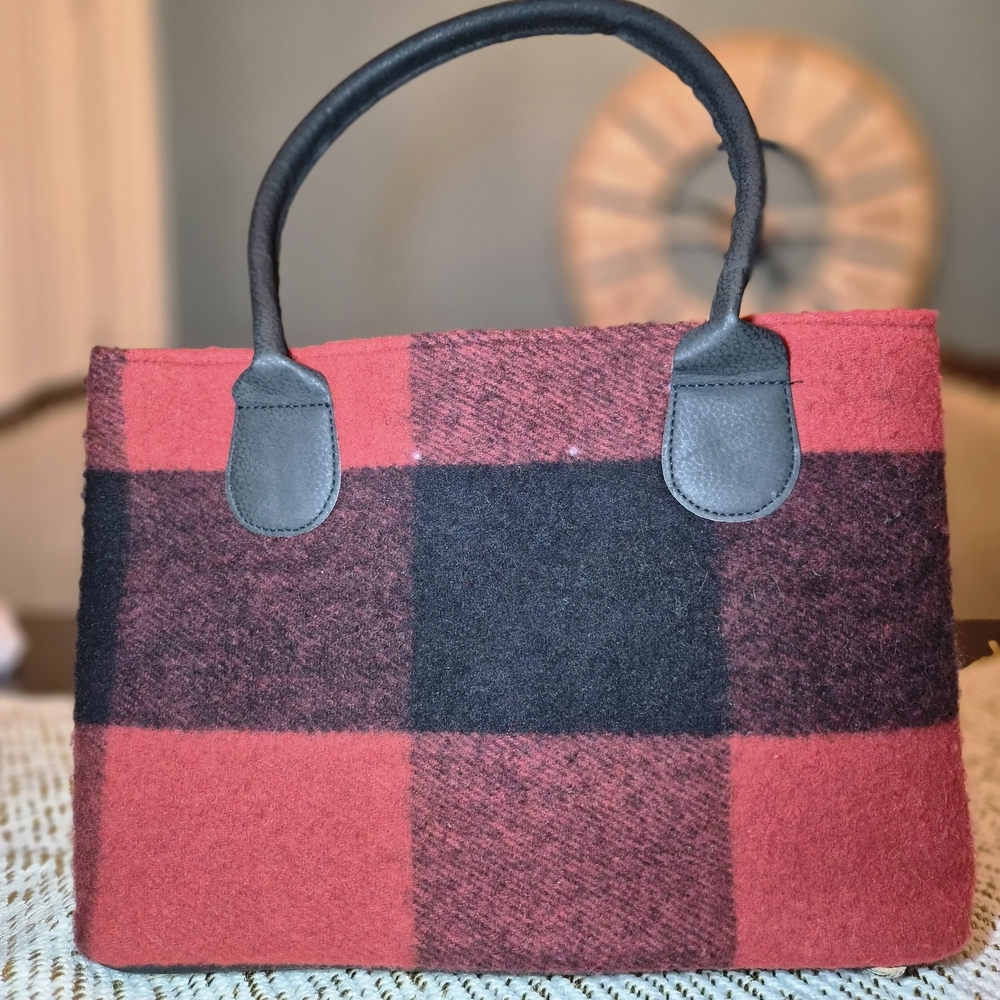 Patrick King Patricia Marino Wool Checkered Purse - Picture 5 of 10